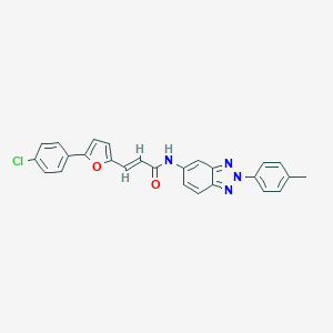molecular formula C26H19ClN4O2 B408794 3-[5-(4-chlorophenyl)-2-furyl]-N-[2-(4-methylphenyl)-2H-1,2,3-benzotriazol-5-yl]acrylamide 