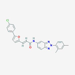 molecular formula C27H21ClN4O2 B408795 3-[5-(4-chlorophenyl)-2-furyl]-N-[2-(2,4-dimethylphenyl)-2H-1,2,3-benzotriazol-5-yl]acrylamide 
