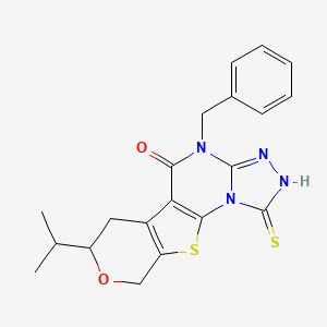molecular formula C20H20N4O2S2 B4087957 4-benzyl-7-isopropyl-1-mercapto-6,9-dihydro-7H-pyrano[4',3':4,5]thieno[3,2-e][1,2,4]triazolo[4,3-a]pyrimidin-5(4H)-one 
