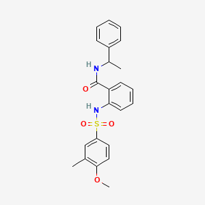 molecular formula C23H24N2O4S B4087960 2-{[(4-methoxy-3-methylphenyl)sulfonyl]amino}-N-(1-phenylethyl)benzamide 