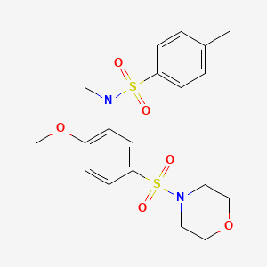 molecular formula C19H24N2O6S2 B4087975 N-[2-methoxy-5-(4-morpholinylsulfonyl)phenyl]-N,4-dimethylbenzenesulfonamide 