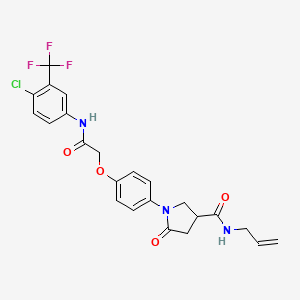 molecular formula C23H21ClF3N3O4 B4087991 N-allyl-1-[4-(2-{[4-chloro-3-(trifluoromethyl)phenyl]amino}-2-oxoethoxy)phenyl]-5-oxo-3-pyrrolidinecarboxamide 