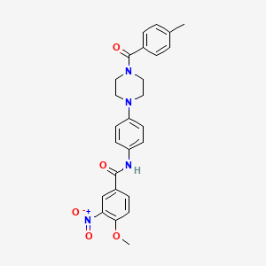 molecular formula C26H26N4O5 B4087994 4-methoxy-N-{4-[4-(4-methylbenzoyl)-1-piperazinyl]phenyl}-3-nitrobenzamide 