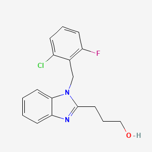 molecular formula C17H16ClFN2O B4088000 3-[1-(2-chloro-6-fluorobenzyl)-1H-benzimidazol-2-yl]-1-propanol 