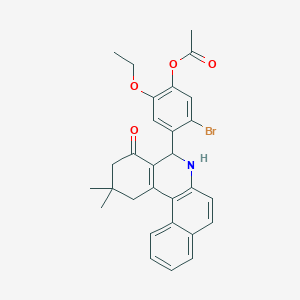 5-Bromo-4-(2,2-dimethyl-4-oxo-1,2,3,4,5,6-hexahydrobenzo[a]phenanthridin-5-yl)-2-ethoxyphenyl acetate