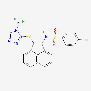 molecular formula C20H16ClN5O2S2 B4088035 N-{2-[(4-amino-4H-1,2,4-triazol-3-yl)thio]-1,2-dihydro-1-acenaphthylenyl}-4-chlorobenzenesulfonamide 
