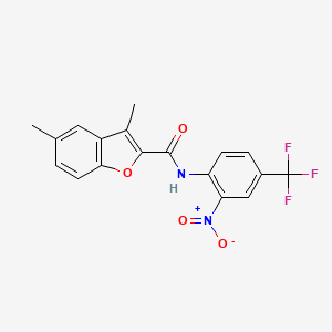 molecular formula C18H13F3N2O4 B4088037 3,5-dimethyl-N-[2-nitro-4-(trifluoromethyl)phenyl]-1-benzofuran-2-carboxamide 