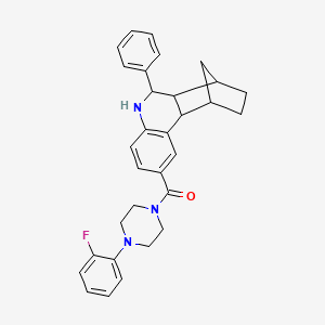 molecular formula C31H32FN3O B4088046 5-{[4-(2-fluorophenyl)-1-piperazinyl]carbonyl}-10-phenyl-9-azatetracyclo[10.2.1.0~2,11~.0~3,8~]pentadeca-3,5,7-triene 
