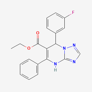 ethyl 7-(3-fluorophenyl)-5-phenyl-4,7-dihydro[1,2,4]triazolo[1,5-a]pyrimidine-6-carboxylate