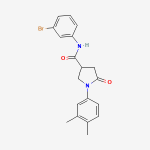 molecular formula C19H19BrN2O2 B4088078 N-(3-bromophenyl)-1-(3,4-dimethylphenyl)-5-oxo-3-pyrrolidinecarboxamide 