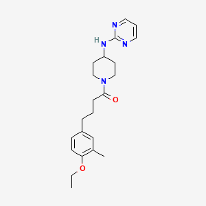 molecular formula C22H30N4O2 B4088091 N-{1-[4-(4-ethoxy-3-methylphenyl)butanoyl]piperidin-4-yl}pyrimidin-2-amine 