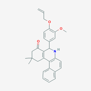 molecular formula C29H29NO3 B408810 5-[4-(allyloxy)-3-methoxyphenyl]-2,2-dimethyl-2,3,5,6-tetrahydrobenzo[a]phenanthridin-4(1H)-one 