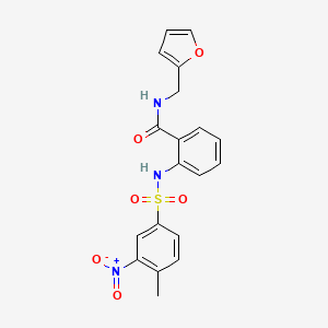 molecular formula C19H17N3O6S B4088122 N-(2-furylmethyl)-2-{[(4-methyl-3-nitrophenyl)sulfonyl]amino}benzamide 