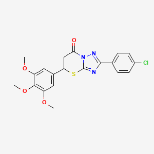molecular formula C20H18ClN3O4S B4088130 2-(4-chlorophenyl)-5-(3,4,5-trimethoxyphenyl)-5,6-dihydro-7H-[1,2,4]triazolo[5,1-b][1,3]thiazin-7-one 