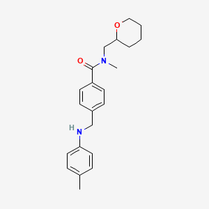 molecular formula C22H28N2O2 B4088146 N-methyl-4-{[(4-methylphenyl)amino]methyl}-N-(tetrahydro-2H-pyran-2-ylmethyl)benzamide 