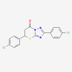 molecular formula C17H11Cl2N3OS B4088155 2,5-bis(4-chlorophenyl)-5,6-dihydro-7H-[1,2,4]triazolo[5,1-b][1,3]thiazin-7-one 