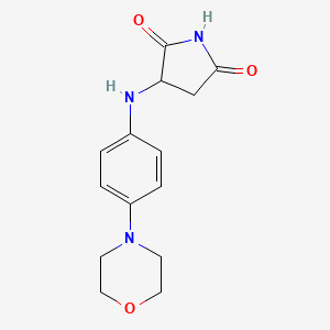 molecular formula C14H17N3O3 B4088159 3-{[4-(4-morpholinyl)phenyl]amino}-2,5-pyrrolidinedione 