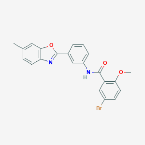 molecular formula C22H17BrN2O3 B408816 5-bromo-2-methoxy-N-[3-(6-methyl-1,3-benzoxazol-2-yl)phenyl]benzamide 