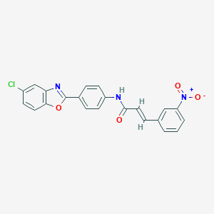 molecular formula C22H14ClN3O4 B408817 N-[4-(5-chloro-1,3-benzoxazol-2-yl)phenyl]-3-{3-nitrophenyl}acrylamide 