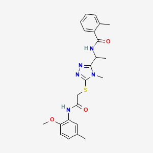 N-{1-[5-({2-[(2-methoxy-5-methylphenyl)amino]-2-oxoethyl}thio)-4-methyl-4H-1,2,4-triazol-3-yl]ethyl}-2-methylbenzamide