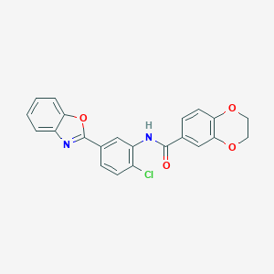 molecular formula C22H15ClN2O4 B408819 N-[5-(1,3-benzoxazol-2-yl)-2-chlorophenyl]-2,3-dihydro-1,4-benzodioxine-6-carboxamide 