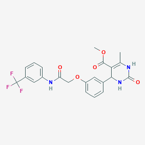 molecular formula C22H20F3N3O5 B4088195 methyl 6-methyl-2-oxo-4-[3-(2-oxo-2-{[3-(trifluoromethyl)phenyl]amino}ethoxy)phenyl]-1,2,3,4-tetrahydro-5-pyrimidinecarboxylate 