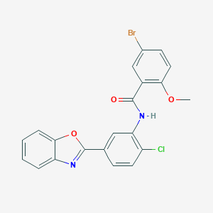 molecular formula C21H14BrClN2O3 B408820 N-(5-Benzooxazol-2-yl-2-chloro-phenyl)-5-bromo-2-methoxy-benzamide 