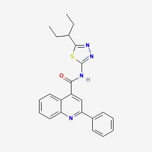 molecular formula C23H22N4OS B4088204 N-[5-(1-ethylpropyl)-1,3,4-thiadiazol-2-yl]-2-phenyl-4-quinolinecarboxamide 