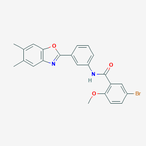 5-bromo-N-[3-(5,6-dimethyl-1,3-benzoxazol-2-yl)phenyl]-2-methoxybenzamide