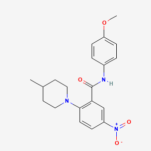 molecular formula C20H23N3O4 B4088213 N-(4-methoxyphenyl)-2-(4-methyl-1-piperidinyl)-5-nitrobenzamide 