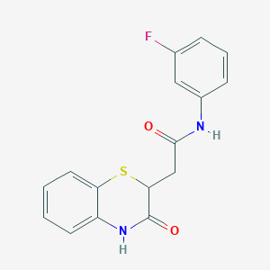 molecular formula C16H13FN2O2S B4088219 N-(3-fluorophenyl)-2-(3-oxo-3,4-dihydro-2H-1,4-benzothiazin-2-yl)acetamide 
