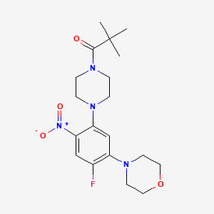 molecular formula C19H27FN4O4 B4088227 4-{5-[4-(2,2-dimethylpropanoyl)-1-piperazinyl]-2-fluoro-4-nitrophenyl}morpholine 