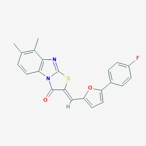 molecular formula C22H15FN2O2S B408823 2-{[5-(4-fluorophenyl)-2-furyl]methylene}-7,8-dimethyl[1,3]thiazolo[3,2-a]benzimidazol-3(2H)-one 