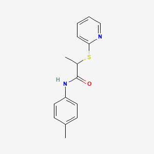 molecular formula C15H16N2OS B4088237 N-(4-methylphenyl)-2-(2-pyridinylthio)propanamide 
