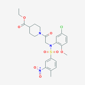 molecular formula C24H28ClN3O8S B4088239 ethyl 1-{N-(5-chloro-2-methoxyphenyl)-N-[(4-methyl-3-nitrophenyl)sulfonyl]glycyl}-4-piperidinecarboxylate 