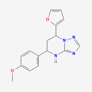 molecular formula C16H16N4O2 B4088250 7-(2-furyl)-5-(4-methoxyphenyl)-4,5,6,7-tetrahydro[1,2,4]triazolo[1,5-a]pyrimidine 
