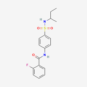 molecular formula C17H19FN2O3S B4088254 N-{4-[(sec-butylamino)sulfonyl]phenyl}-2-fluorobenzamide 
