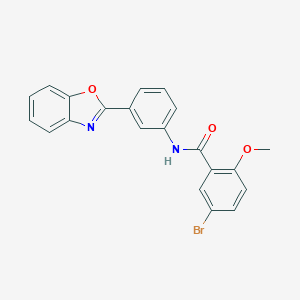molecular formula C21H15BrN2O3 B408826 N-(3-Benzooxazol-2-yl-phenyl)-5-bromo-2-methoxy-benzamide 
