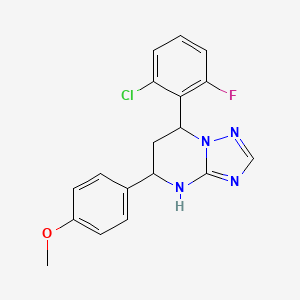 molecular formula C18H16ClFN4O B4088260 7-(2-chloro-6-fluorophenyl)-5-(4-methoxyphenyl)-4,5,6,7-tetrahydro[1,2,4]triazolo[1,5-a]pyrimidine 