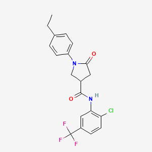 molecular formula C20H18ClF3N2O2 B4088268 N-[2-chloro-5-(trifluoromethyl)phenyl]-1-(4-ethylphenyl)-5-oxo-3-pyrrolidinecarboxamide 