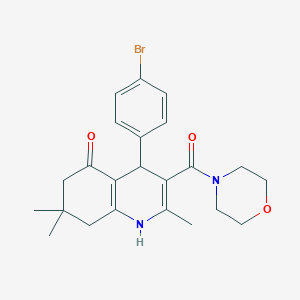 molecular formula C23H27BrN2O3 B4088274 4-(4-bromophenyl)-2,7,7-trimethyl-3-(4-morpholinylcarbonyl)-4,6,7,8-tetrahydro-5(1H)-quinolinone 