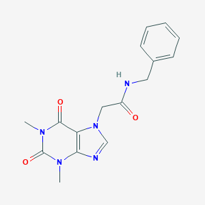 molecular formula C16H17N5O3 B408828 N-benzyl-2-(1,3-dimethyl-2,6-dioxo-1,2,3,6-tetrahydro-7H-purin-7-yl)acetamide CAS No. 332117-36-9