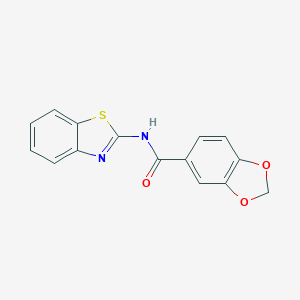 molecular formula C15H10N2O3S B408830 N-(1,3-Benzothiazol-2-yl)-1,3-benzodioxole-5-carboxamide CAS No. 332117-00-7