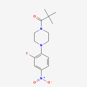 molecular formula C15H20FN3O3 B4088309 1-(2,2-dimethylpropanoyl)-4-(2-fluoro-4-nitrophenyl)piperazine 