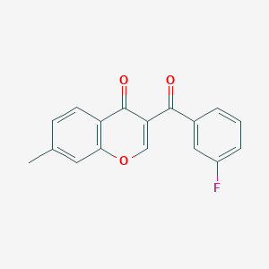molecular formula C17H11FO3 B408831 3-(3-Fluorobenzoyl)-7-methylchromen-4-one CAS No. 332102-87-1