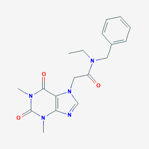 molecular formula C18H21N5O3 B408832 N-benzyl-2-(1,3-dimethyl-2,6-dioxo-1,2,3,6-tetrahydro-7H-purin-7-yl)-N-ethylacetamide CAS No. 332117-25-6