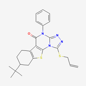 molecular formula C24H26N4OS2 B4088330 1-(allylthio)-8-tert-butyl-4-phenyl-6,7,8,9-tetrahydro[1]benzothieno[3,2-e][1,2,4]triazolo[4,3-a]pyrimidin-5(4H)-one 