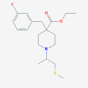 molecular formula C19H28FNO2S B4088332 ethyl 4-(3-fluorobenzyl)-1-[1-methyl-2-(methylthio)ethyl]-4-piperidinecarboxylate 