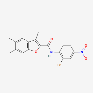 molecular formula C18H15BrN2O4 B4088336 N-(2-bromo-4-nitrophenyl)-3,5,6-trimethyl-1-benzofuran-2-carboxamide 