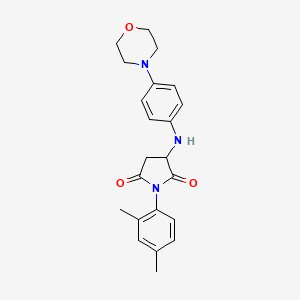 molecular formula C22H25N3O3 B4088361 1-(2,4-dimethylphenyl)-3-{[4-(4-morpholinyl)phenyl]amino}-2,5-pyrrolidinedione 